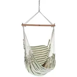 Chico Chico-Hängesessel 190 x 95 cm (inkl. Drehwirbel, Karabiner und Kette) - Baumwolle, beige-grün