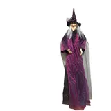 Halloween-Hexen-Dekoration – Bewegungsmelder, Hexenornament, blinkende LED-Augen, gruselige Spukhaus-Requisite, Halloween-Ornament für Klassenzimmer, Eingang, Garten, Wand, Hof