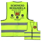 BETESSIN Geschenk für Männer 60 Geburtstag Frauen - Schonend Behandeln - Lustige Weste mit Pflegehinweis - Geschenk zum 60 Geburtstag Mann - Geburtstagsgeschenk für Frauen 60 - XXL-3XL Große Größen Tall