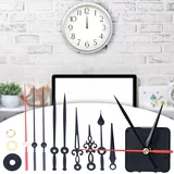 casativo-tech Geräuschloses Uhrwerk Komplettset mit 3 verschiedenen Zeigersätzen, leise schleichende Zeiger ohne Ticken, stabiles Gehäuse, Batteriebetrieb