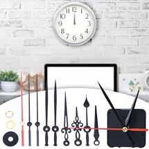 casativo-tech Geräuschloses Uhrwerk Komplettset mit 3 verschiedenen Zeigersätzen, leise schleichende Zeiger ohne Ticken, stabiles Gehäuse, Batteriebetrieb