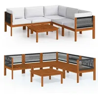 vidaXL Garten-Lounge-Set 6-tlg. cremeweiß Akazie