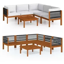 vidaXL Garten-Lounge-Set 6-tlg. cremeweiß Akazie