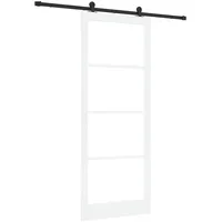 vidaXL Schiebetür ORKDAL Weiß und Schwarz 93 x 232 cm 3332040