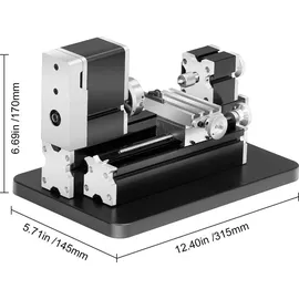 Vevor Mini-Drehmaschine aus Metall 70x130 mm, Fräsmaschine 20000 U/min, 36 W Hochleistungsmotor, 3-Backenfutter, didaktische Metalldrehmaschine mit Schutz für die Bearbeitung von Präzisionsteilen