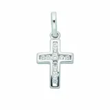 Kettenanhänger ADELIA ́S "Kreuzanhänger 333 Weißgold ( 8K ) mit Zirkonia", silber, Schmuckanhänger, Damen, mit Zirkonia, Gold, Kettenanhänger, Goldanhänger Kreuz