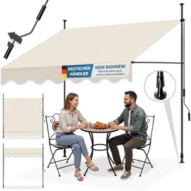 Tectake Klemmmarkise 200 x 180 cm beige