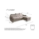 miuform Ecksofa mit Schlaffunktion Sweet Harmony ¦ türkis/petrol ¦ Maße (cm): B: 228 H: 95