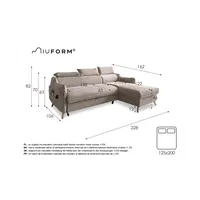 miuform Ecksofa mit Schlaffunktion Sweet Harmony ¦ türkis/petrol ¦ Maße (cm): B: 228 H: 95