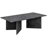 Livetastic Couchtisch Schwarz, Stein, rechteckig, 70x42x140 cm, Wohnzimmer, Wohnzimmertische, Couchtische, Couchtische Marmor