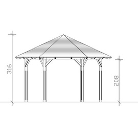 SKANHOLZ SKAN HOLZ Pavillon Colmar 3 Zeltdach, sechseckig, BxHxT: 480 cm - braun