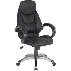 SIGMA Bürostuhl EC11, Kunstleder, verstellbare Sitzhöhe, Kopfstütze, schwarz