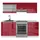 Vicco Küchenzeile R-Line 200 cm Rot Hochglanz/Weiß
