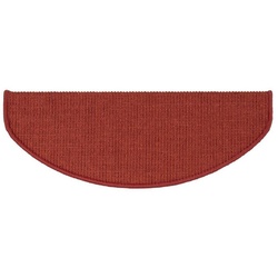 Stufenmatte Sisal Pure Nature, Treppenschoner erhältlich in 2 Größen, casa pura, halbrund, Höhe: 8 mm rot 19 cm x 56 cm x 8 mm