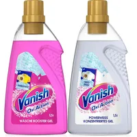 Vanish Oxi Action Powerweiß + Pink Gel Bundle – Fleckenentferner-Set für weiße & bunte Wäsche 2 x 1,5 l