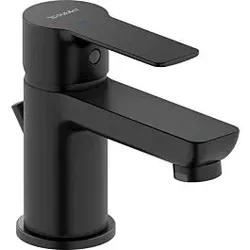 Duravit D-Code Waschtischarmatur S DC1013001046 FreshStart, MinusFlow, mit Zugstange, Schwarz Matt
