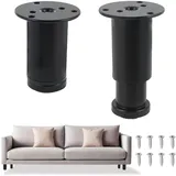 Möbelfüße Verstellbar, 8-12cm Höhenverstellbare Füße Möbelfüße, Möbelfuss Metallfüße, für Möbel Schrank Fernsehschrank Bett Sofa Nachttisch Lehrstuhl Badezimmerschrank, 2 stück Schrank Füße, Schwarz