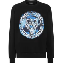 Plein Sport Sweatshirt Carbon Tiger", blau | schwarz 0207 schwarz, lightblau), Obermaterial: 88% Baumwolle, 12% Polyester, Sweatshirts Sweatshirt
