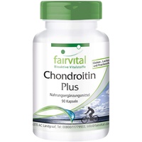 Fairvital | Chondroitin Plus Kapseln - HOCHDOSIERT - 90 Kapseln - mit Chondroitin, Vitamin D, Vitamin E, Calcium und Hyaluronsäure