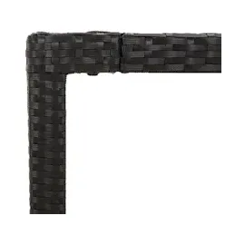 vidaXL Gartentisch mit Holzplatte Schwarz 190x90x75 cm Poly Rattan