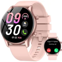 Smartwatch Damen Rund mit Telefonfunktion,1.39" HD Uhr Damen,Fitnessuhr Damen 120+ Sportmodi,Smart Watch mit SpO2 Pulsuhr Schlafmonitor,IP68 Wasserdicht,Watches für iOS Android, Lotuswurzelstärke