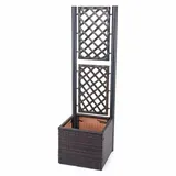 Mendler Poly-Rattan Rankgitter HWC-D76, Pflanzkasten Rankhilfe, 142x43x43cm ~ braun