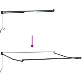 vidaXL Einziehbare Markise 5 x 3 m grau