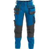 DASSY DASSY® Flux Multitaschen-Bundhose mit Stretch und Kniepolstertaschen - azurblau/anthrazitgrau - 58