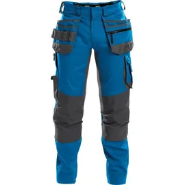 DASSY DASSY® Flux Multitaschen-Bundhose mit Stretch und Kniepolstertaschen - azurblau/anthrazitgrau - 58