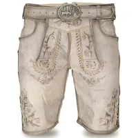 Steigenhöfer Manufaktur Trachtenlederhose FRANZ Vintage Trachtenhose mit Gürtel Nubukleder - Ideal für Dein Oktoberfest Herren Outfit beige 62