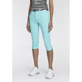 KangaROOS Caprijeans KANGAROOS "CAPRI-JEANS mit Gürtel", Damen, Gr. 32, N-Gr, grün (mint), Denim/Jeans, Obermaterial: 36% Baumwolle, 36% Viskose, 26% Polyester, 2% Elasthan, Basic, skinny fit 3/4-Länge, Jeans Caprijeans, Skinny Fit, mit Schlitz, normale Leibhöhe