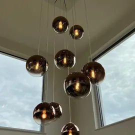 s.luce Orb 8-flg. E27 60 cm Rund Gold Verlauf/Rauch/Schwarz
