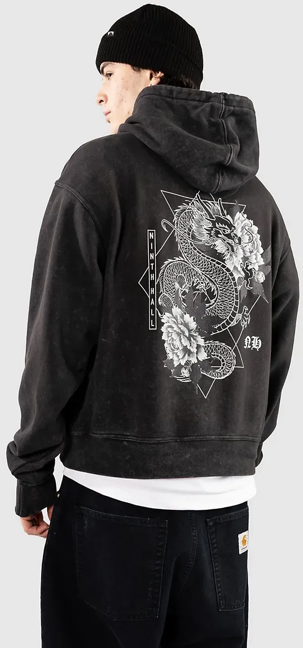Ninth Hall Venom Boxy Hoodie vintage black Gr. S