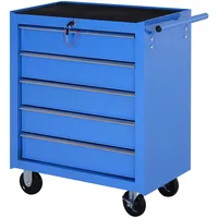 Homcom Werkzeugwagen Metall 67,5x33x77 cm blau unbestückt