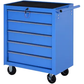 Homcom Werkzeugwagen Metall 67,5x33x77 cm blau unbestückt