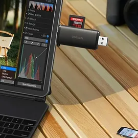 UGREEN 2-in-1 Sd/microsd/usb-c/usb-a/uhs-ii-speicherkartenleser – Schwarz