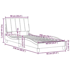 vidaXL Hanko 90 x 200 cm Blau