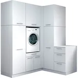 laundreezy Mehrzweckschrank-Set Laundreezy, 7-tlg. Mehrzweckschrank-Set B/H/T 186/238/68 cm, (7-St), Breite 186 cm, Soft-Close-Funktion, höhenverstellbare Füße weiß