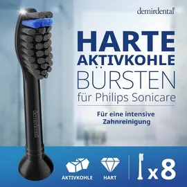 demirdental Aktivkohle Aufsteckbürste 8 St.