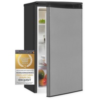 exquisit Vollraumkühlschrank KS585-V-090E, 84.3 cm hoch, 45 cm breit, LED-Innenbeleuchtung, Glasablagen, Gemüseschublade schwarz