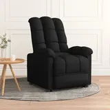 vidaXL Relaxsessel Schwarz Polyester 56 x 54,5 x 77 cm Schwarz mit verstellbarer Rückenlehne