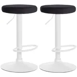 CLP 2er Set Barhocker Ponte Samt I Drehbarer Thekenhocker I Höhenverstellbarer Hocker I Küchenhocker mit Metallgestell