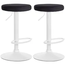 CLP 2er Set Barhocker Ponte Samt I Drehbarer Thekenhocker I Höhenverstellbarer Hocker I Küchenhocker mit Metallgestell