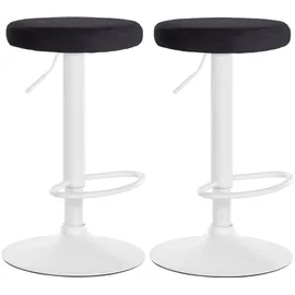 CLP 2er Set Barhocker Ponte Samt I Drehbarer Thekenhocker I Höhenverstellbarer Hocker I Küchenhocker mit Metallgestell