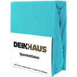 DH DEIN.HAUS Frottee Weiches Spannbetttuch 180 x 200 cm – Baumwolle, mit Gummizug, pflegeleicht, Bettlaken – Farbe: Türkis