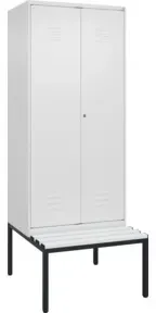 C+P PSA Doppel-Spind Classic PLUS, Bank, 2 Abteile, 2120x800x815mm, 9016/9016 Verschluss Zylinderschloss Sitzbanktyp untergebaut Material Sitzfläche Kunststoff