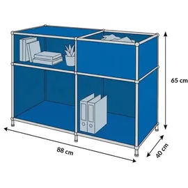 Floordirekt Metallregal 3 Ablagen 88 x 40 x 65 cm blau