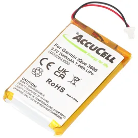 AccuCell Akku passend für Garmin 1A2W423C2, 2000mAh extended