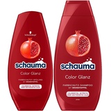 Schauma Schwarzkopf Farbschutz-Shampoo Color Glanz (1x 400 ml), Haarshampoo pflegt coloriertes, getöntes oder gesträhntes Haar & Spülung (1x 250 ml) mit Granatapfel-Extrakt