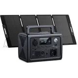 Bluetti Solar Generator EB3A mit Solarpanel, 268Wh Tragbare Powerstation mit 600W (1200W Peak) AC Ausgängen, LiFePO4 Batterie Backup für Ou...